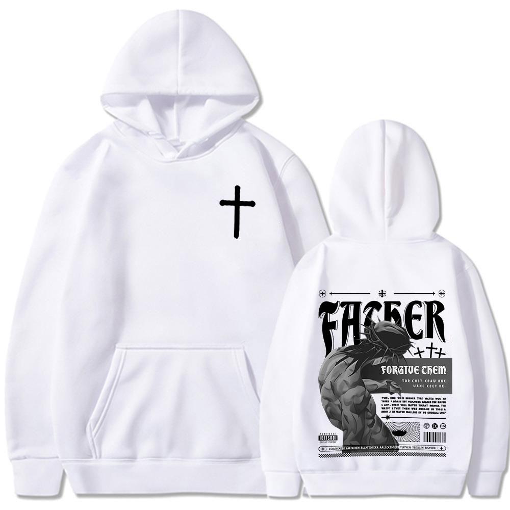 Christian Religious Jesus Forgive Them Father Bible Verse Hoodies Men Women Clothing Fashion Sweatshirts Long Sleeve Pullovers