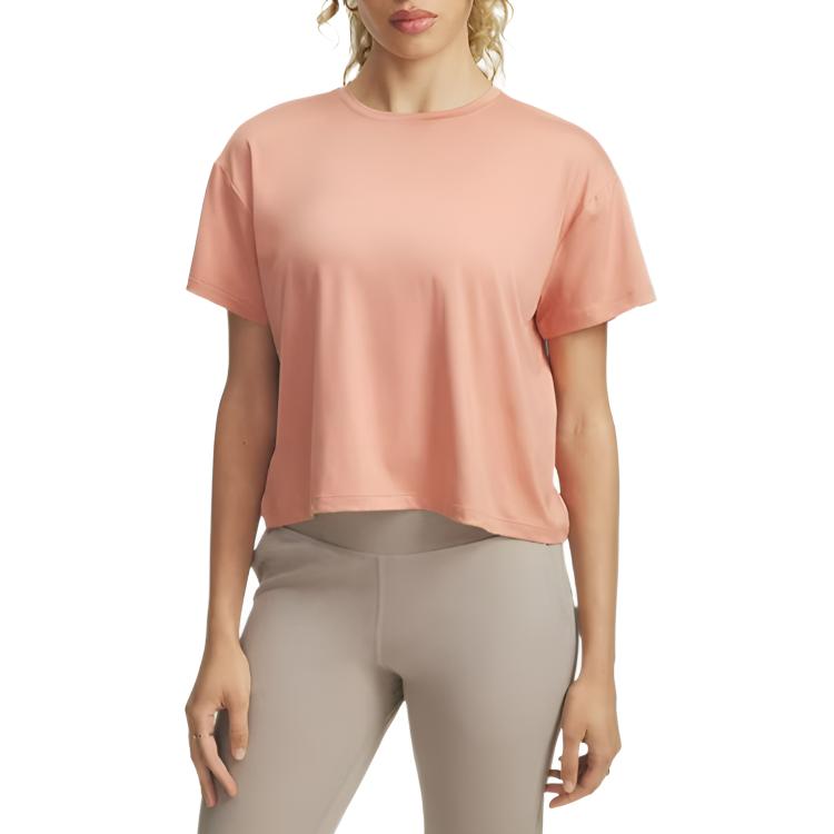 Under Armour Movement Short Sleeve Solid Color Quick Dry Drop Shoulder T-Shirt Women T-Shirts 6000217-696