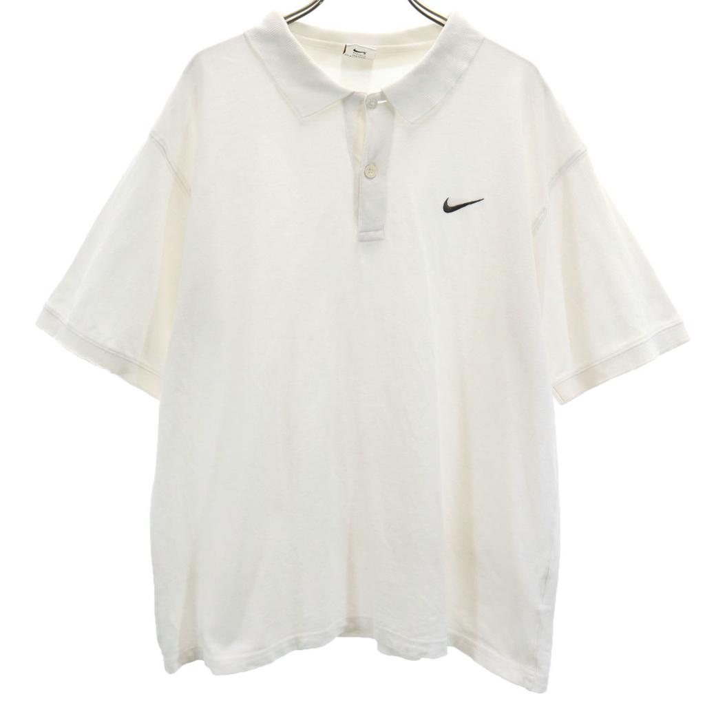 Nike Short Sleeve Polo Shirt L Off White Men's Used