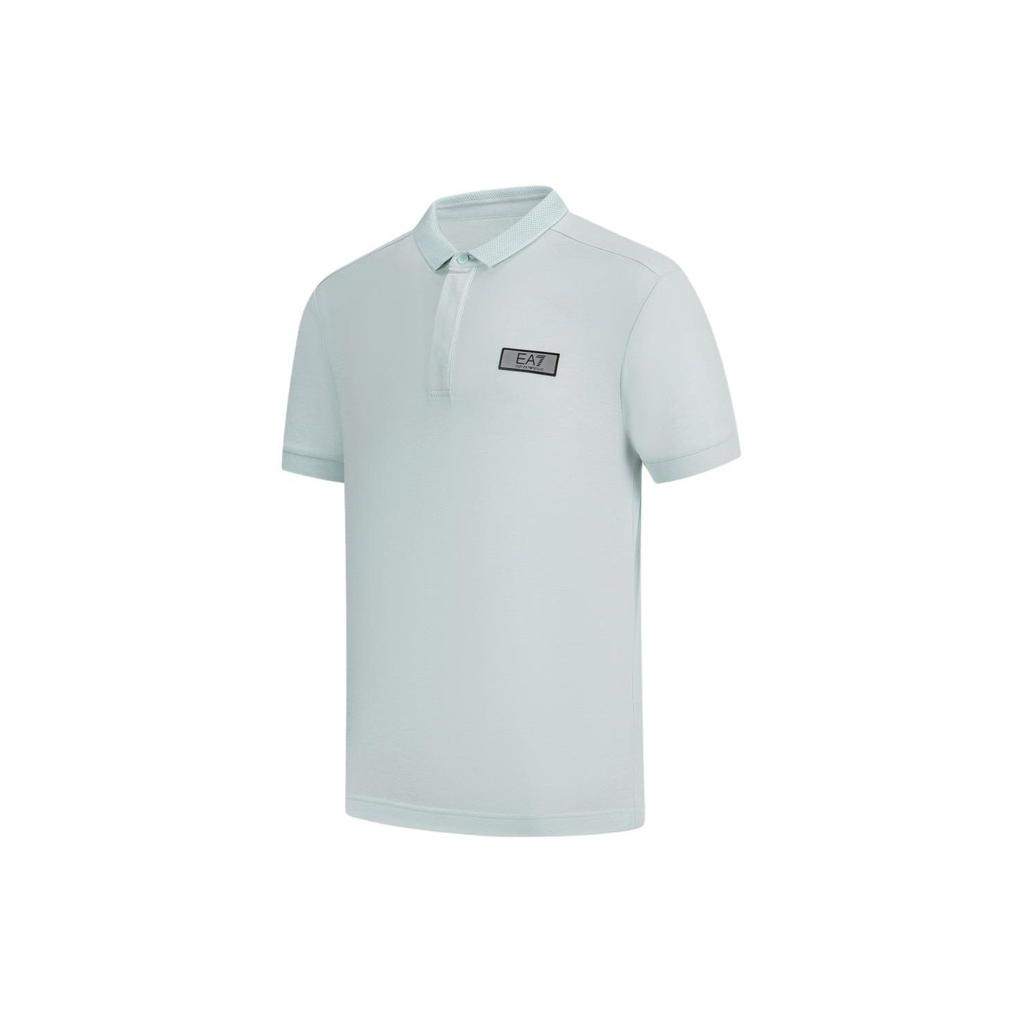Emporio Armani EA7 SS24 Logo Letter Patch Short Sleeve Polo Shirt Men Polo Shirts Light-Green 3DPF06-PJUVZ-1133