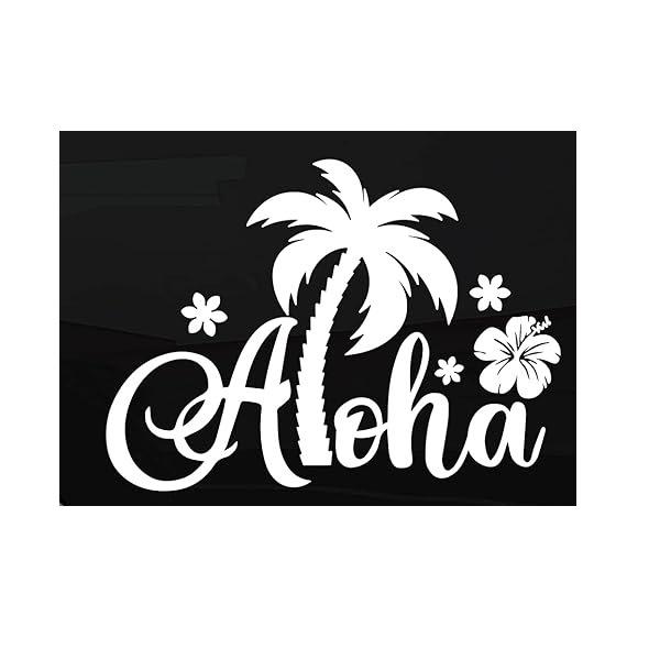 Aloha Hawaiian Hibiscus Decal for Car or Laptop