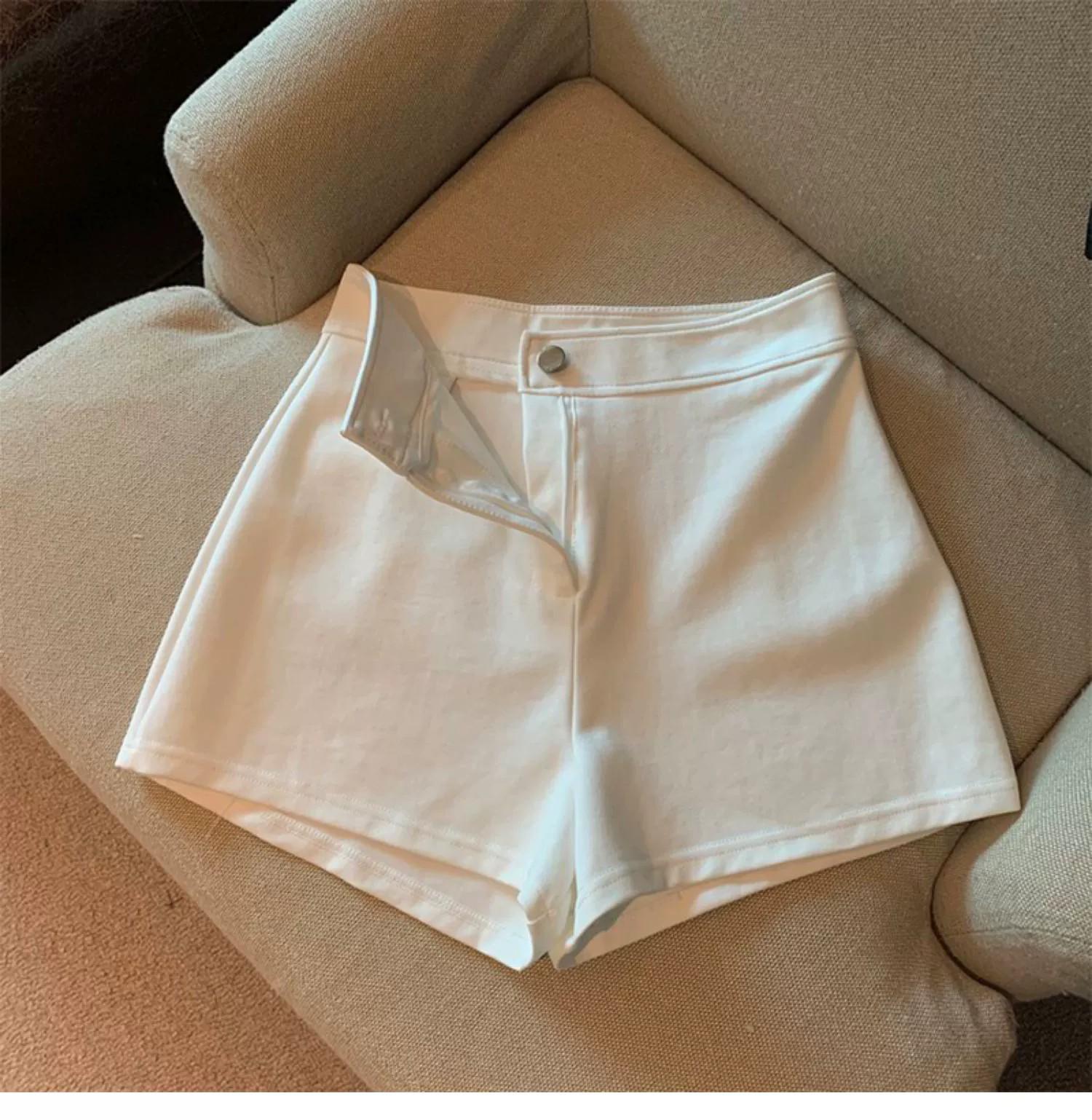 

Women s Black High-Waist Slimming A-Line Shorts - Autumn Winter 2025 Plus Size Trend 4XL белый