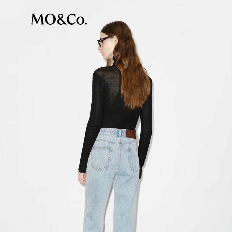 MO&Co. RECTO Baby Alpaca Seamless High-Neck Knit Sweater