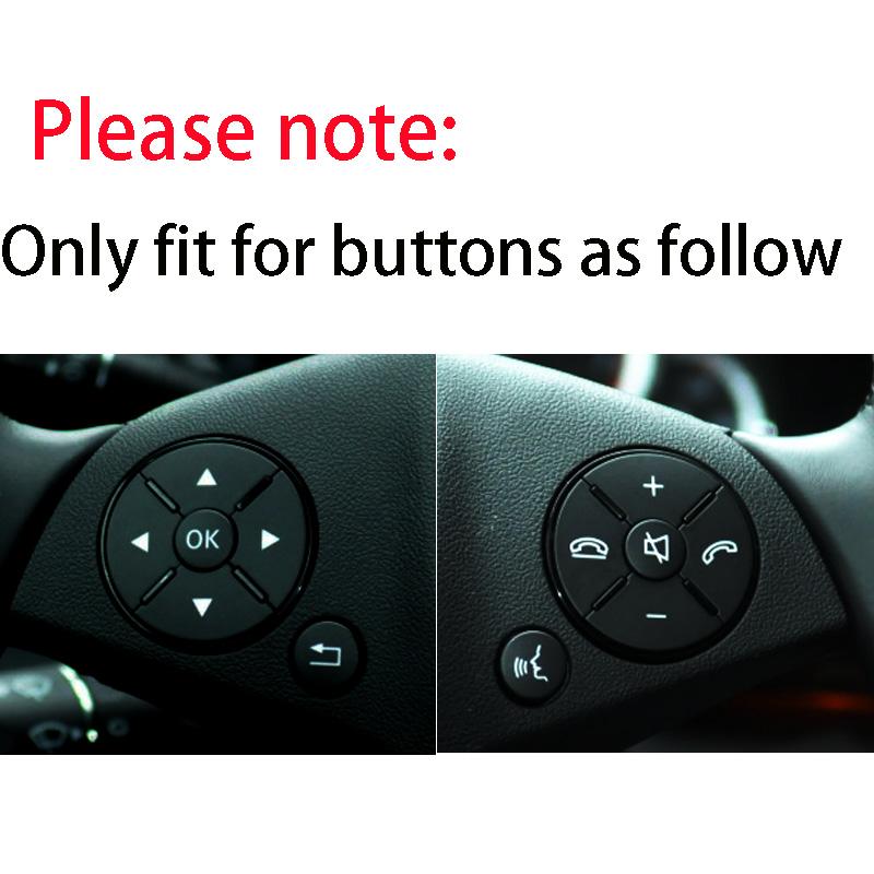 Schwarzer Innenraum-Lenkradknopf-Schalter-Trim-Abdeckungsaufkleber für Mercedes Benz CES GLK-Klasse W204 W212 W221 X204 C200