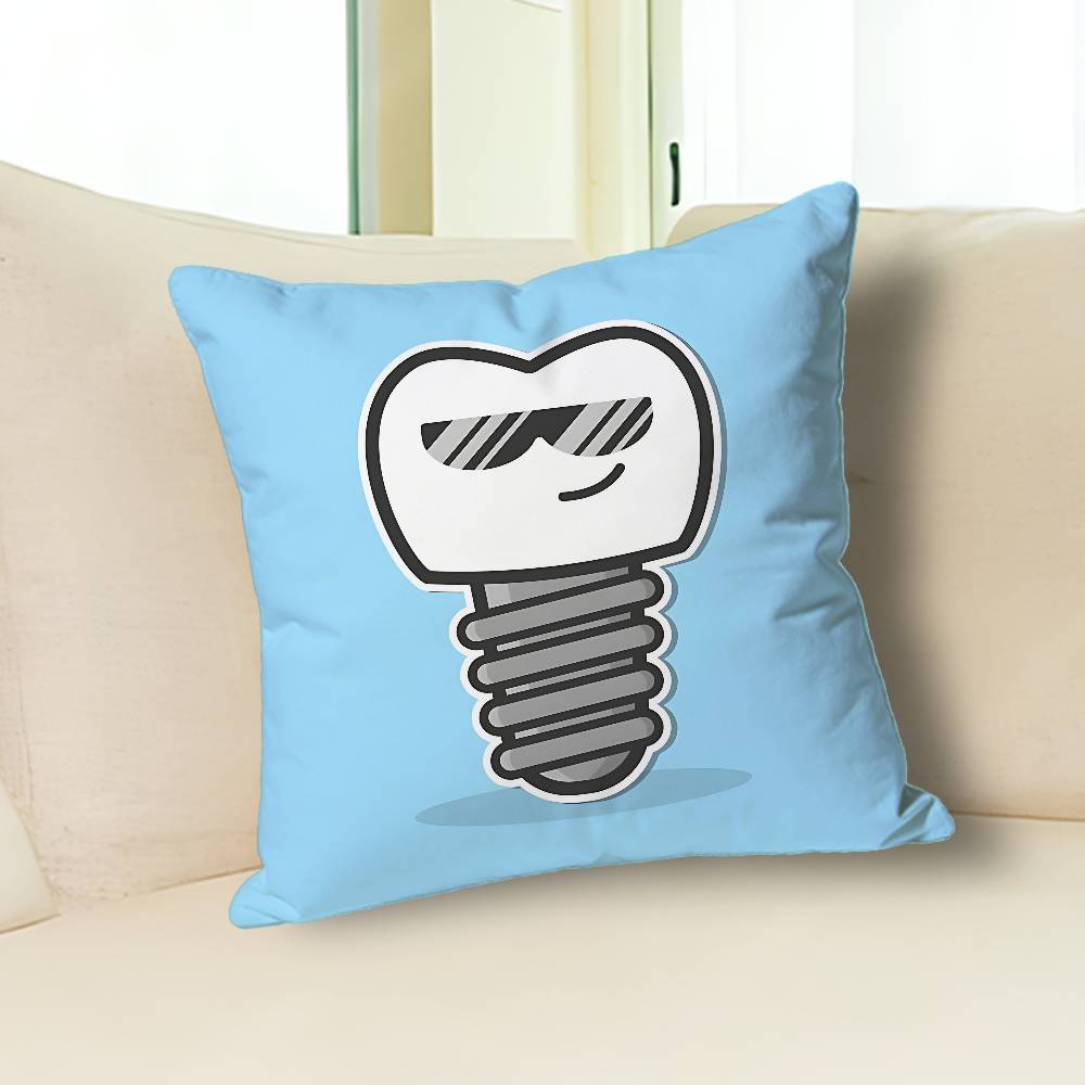 Dental Protect Tooth Cartoon Anime Celebrity Merchandise All-Match Printed Pillow Case Sofa Car Office Room Decoration Protector