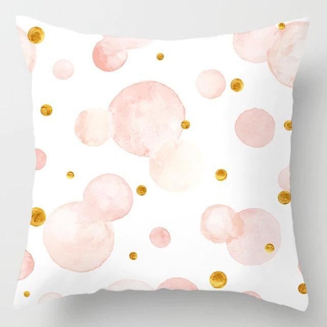 Nordic Pink Geometric Collection Digital Printing Short Plush Pillow Covers For Car Sofa Office Cushion Cover Home Goods