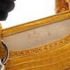 Used CELINE Boogie Bag Embossed Handbag Canvas Leather Beige Yellow Used Women