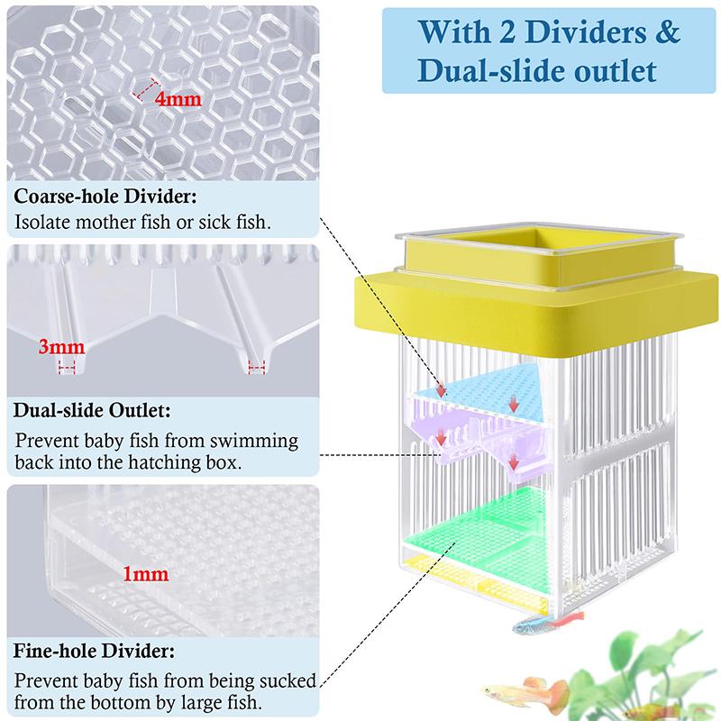 Floating Breeding Box For Aquarium, Fish Tank Breeder Box With Hatching Box And Isolation Box