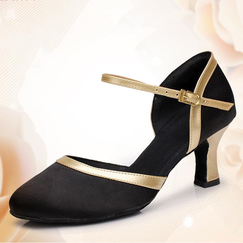Dámské Boty pro latinskoamerické tance HEDVÁBNÉ Společenské Boty pro moderní Pole Dance Dámské Salsa Tango Boty na střední podpatek s uzavřenou špičkou Latinské boty pro dívky