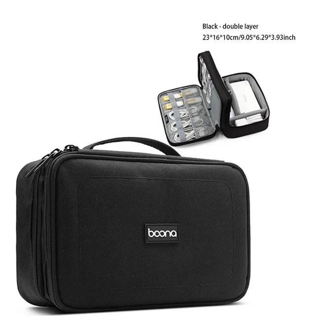Doppelschichtige Reise-Digital-Aufbewahrungstasche Großes Fassungsvermögen Digitales Zubehör Ladegerät Daten Multifunktionskabel Aufbewahrungstasche