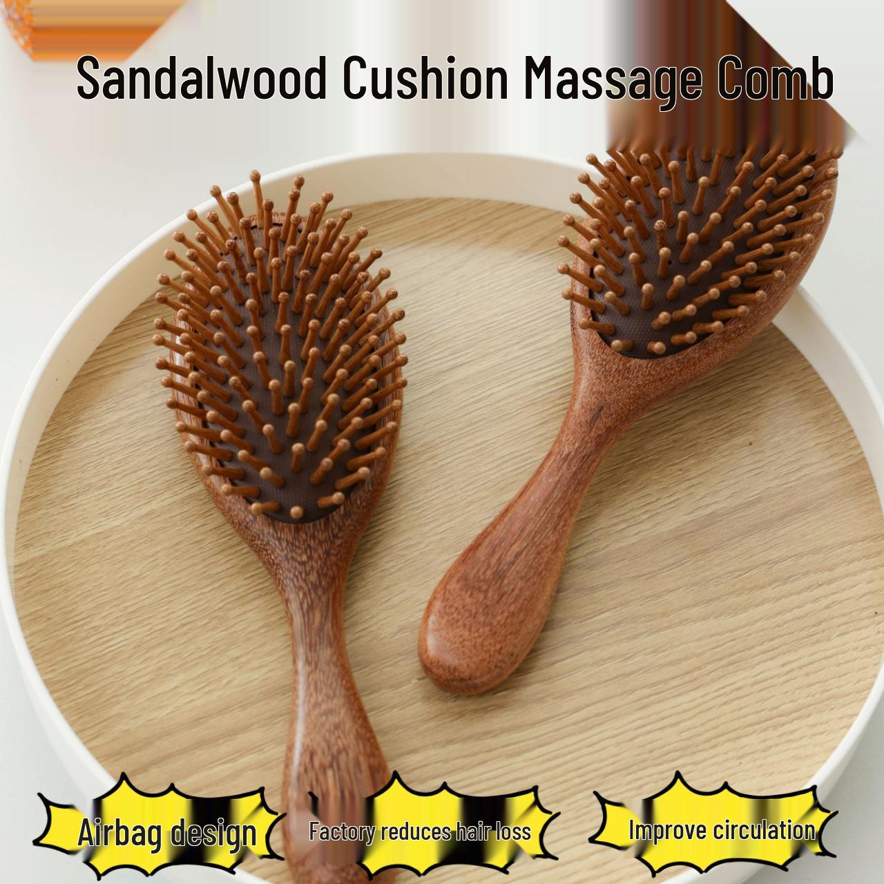 

Golden Sandalwood Long Handle Cushion Comb with Airbag Massage for Ladies