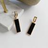 Pinkdudu Simple Geometric Square Zinc Alloy Earrings Shell Trendy Black Drop Earrings Women Jewelry PD2260