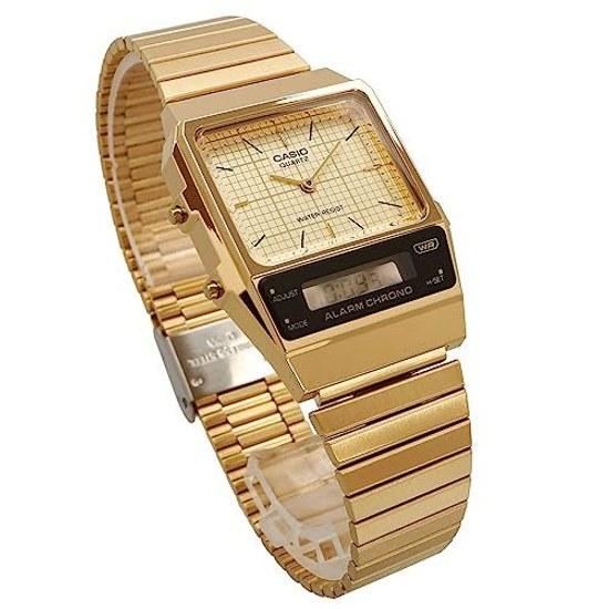 CASIO Standard Analog-Digital Quartz Wristwatch AQ-800EG-9A Unisex Gold Overseas Model