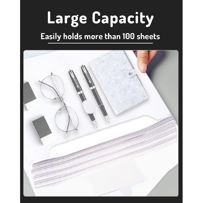 Forvencer Binder Pocket, 10 Pack Super Heavyweight Plastic Folders with Tight Closure, Folders with Pockets Side Loading, Binder Organizer, Binder