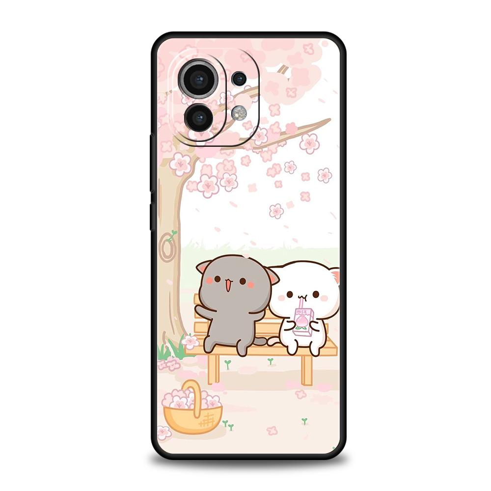 Peach And Goma Cat Phone Case for Xiaomi Poco C51 F3 X3 X4 GT NFC M3 M4 M5 Mi 13 12 11 Ultra 12T Pro Lite 5G Silicone Cover Bags