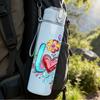 1PC Love Word Doodle Mixed Floral Decor Print 750ml Color Plastic Sports Water Bottle Leakproof Flip Straw Lid Suitable for Sports Office Home Use