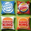 Stylish BBurger Kingful Cushion Cover Versatile DoubleSided Pillow Case Fit for Sofa Bed Car  Daily Decor