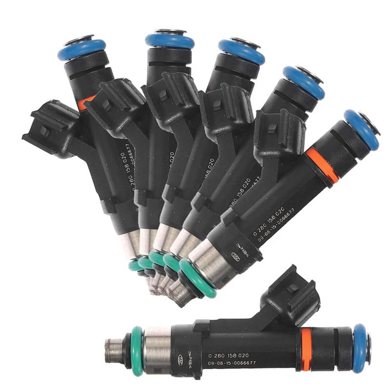 NEW-6PCS Fuel Injectors 0280158020 53032701AA For Jeep Dodge Mitsubishi 3.7L 2004-2010