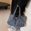 Advanced leisure versatile bags hot sale large capacity denim bag durable resistant simplicity single shoulder bag