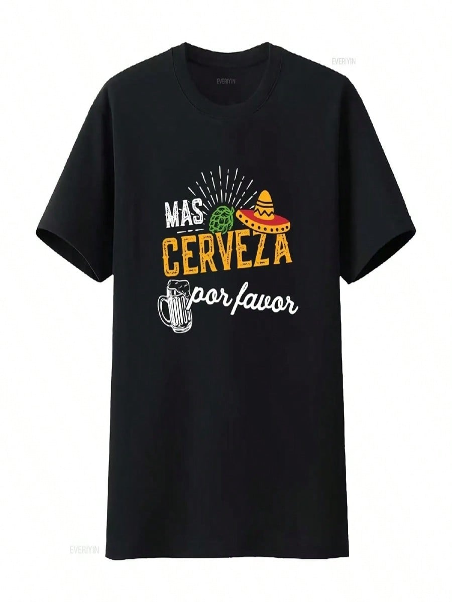 Mas Cerveza Por Favor Men _ Women Funny Cinco De Mayo T Shirt Vintage Washed Comfortable Unisex Soft Versatile Slightly S разноцветный