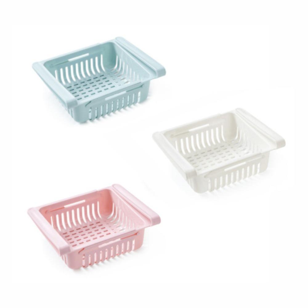 Retractable Refrigerator Storage Box Storage Basket Living Room Household Egg Storage Finishing Box Refrigerator Rack