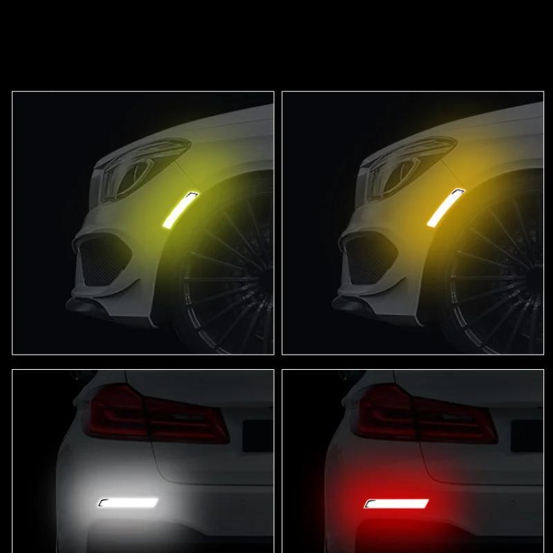 2PCSCar Wheel Arches Front and Rear Bumpers Night Reflective Decorative Car Stickers Universal Body Protection Stickers Stickers