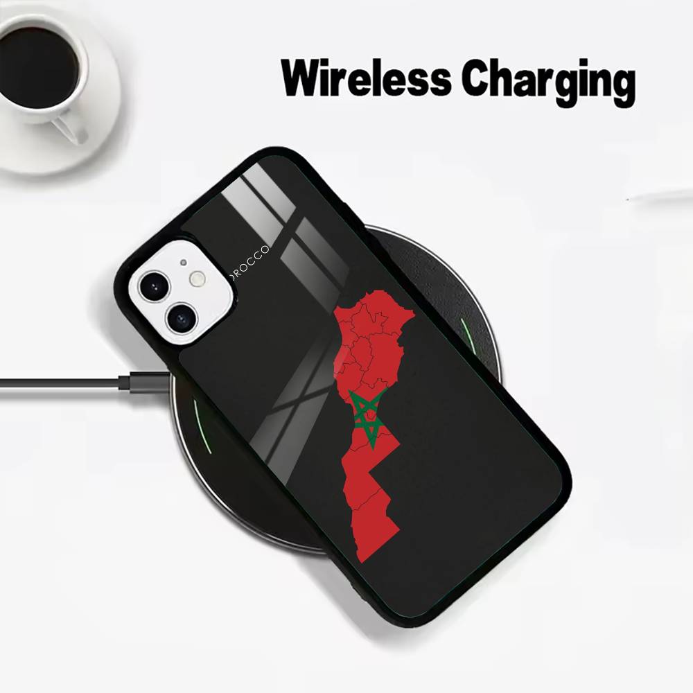 

Morocco Flag For IPhone17 16 15 14 13 12 11 Plus Pro Max Plus Wireless Charger Phone Case iPhone11Pro