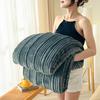 Modern Simple Milk Velvet Blanket Four Season Universal Parent-child Striped Jacquard Solid Color Office Nap Yoga Small Blanket