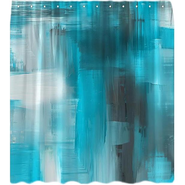 Abstract Orange Shower Curtain Burnt Orange Brown Oil Painting Watercolor Grunge Art Decor Bathroom Curtain Set with Hook