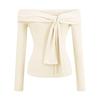 Trendy Women's One-Shoulder Ribbon Long-Sleeve Top - Sexy Casual Base Layer