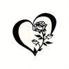 Heart Shape Rose Metal Wall Art Sculpture Black White Vintage Bedroom Living Room Valentine Gift Decor