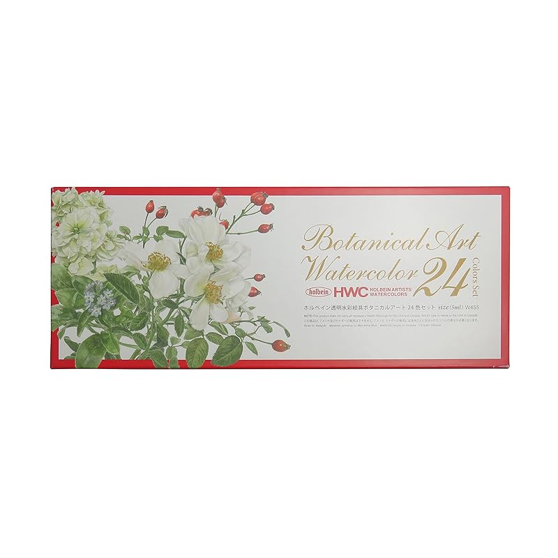 Holbein Transparent Watercolor Paint W455 5ml Botanical Art 24-Color Set 3455