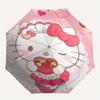 Hello Kitty,Valentine's Day Automatic Folding Umbrella-Simple 8-Rib Design, Bright Cartoon Pattern, Durable Iron Frame, Suitable For Travel,