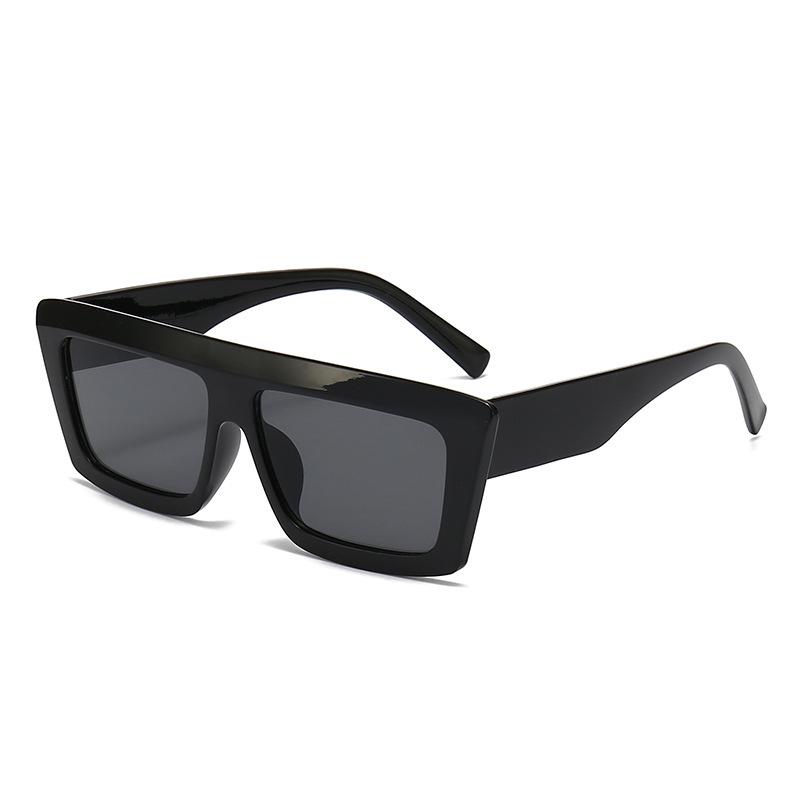 Retro Square Frame Sunglasses - UV Protection, Unisex European & American Fashion Style