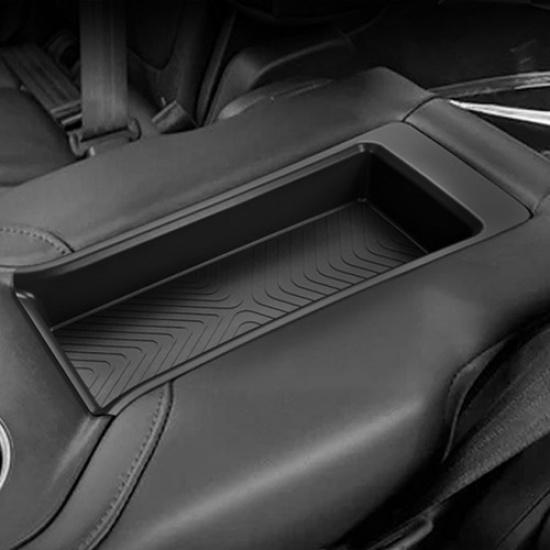 Black TPE Second Row Armrest Storage Box Tray For Honda Pilot +