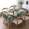 Tropical Green Palm Leaf Tablecloth for Table Decor Summer Hawaii Pink Flower Leaves Kitchen Dining Table Cloth Party Decoration