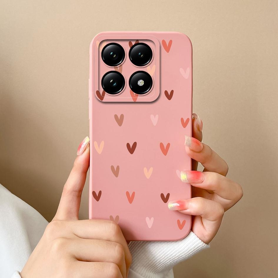 Cover For Xiaomi 14T 5G Case Fashion Love Heart Pattern Funda Shockproof Soft Silicone Phone Bags For Xiaomi 14T Pro Bumper Capa