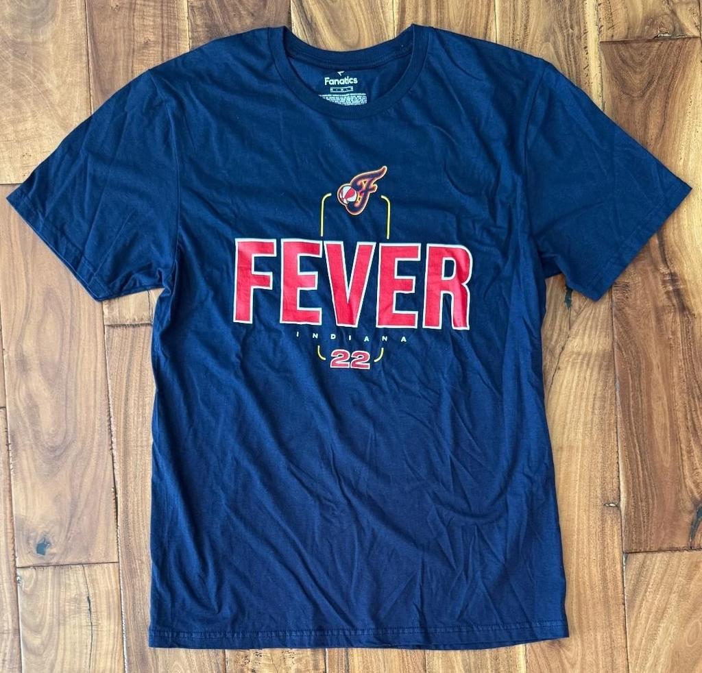 NUOVA Maglietta da Basket Fanatics WNBA Indiana Fever 22 Caitlin Clark M Logo a 2 lati