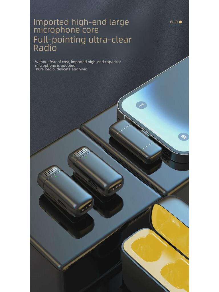 K6 Dual Wireless Clip Microphone with Charging Case for Live Broadcast Noise Reduction