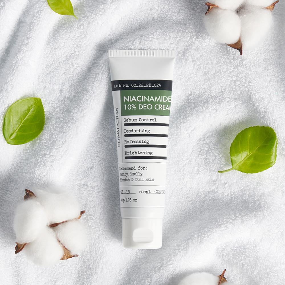 [СЕРТИФИЦИРОВАН ВЕГАНСКИЙ] DERMA FACTORY Дезодорант-крем с ниацинамидом 10% 50 г