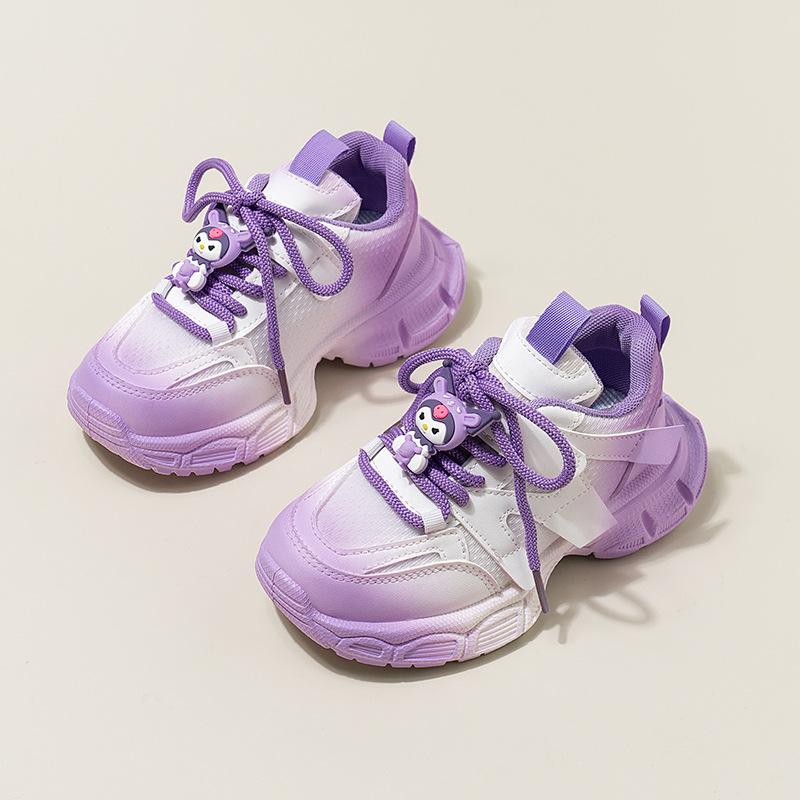 New Velcro Girls Sports Shoes Fashion Design Cartoon Wear-resistant Comfortable Soft-soled Running Shoes