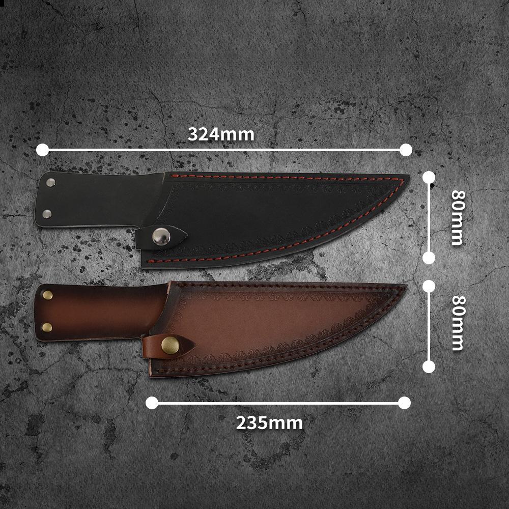 8inch Leather Case Outdoor Camping Knife Sheath Tool Bag Home DIY Knife Holder Leather Sheath Kitchen Knife Cover  for Fixed Blade Knife