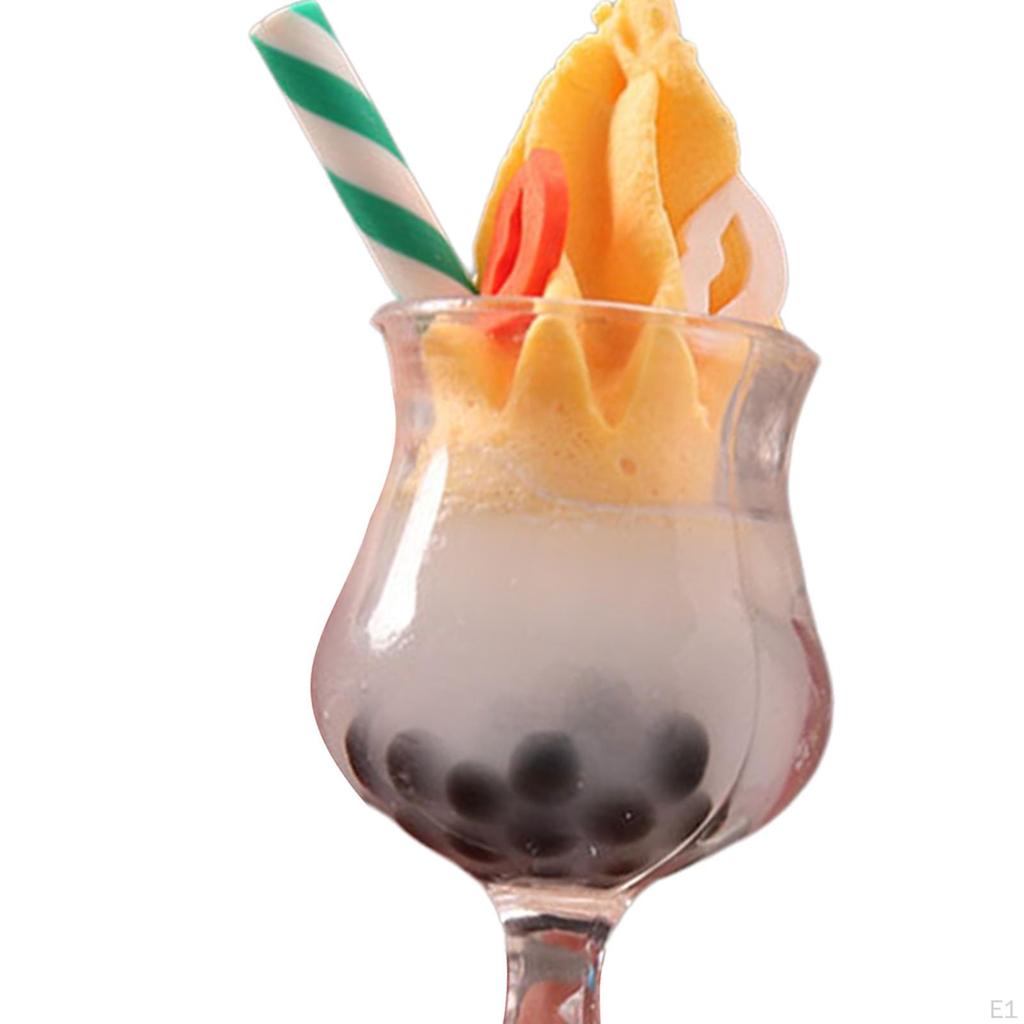 Dollhouse Drinks Miniature Ice Creams Pretend Play Toy Tiny Food Drink Fake Cream
