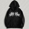 Y2K Zip-Up Hoodie, Men, Clothes with Graphic Prints, Hip Hop Style, Gothic Autumn Winter Keep Warm Long Sleeves Sweatshirt