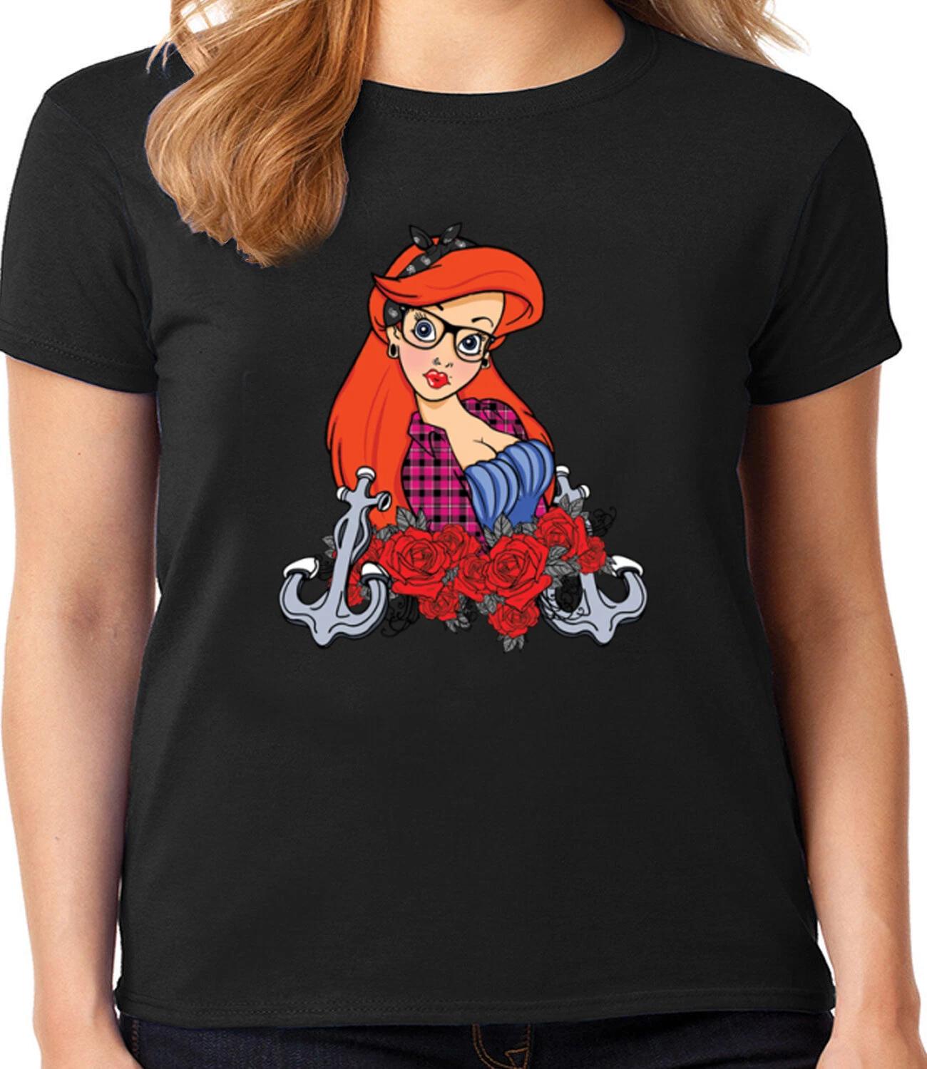 Tattoo Princess Costume Cute Funny Ladies Tee Halloween T-shirt Women XL