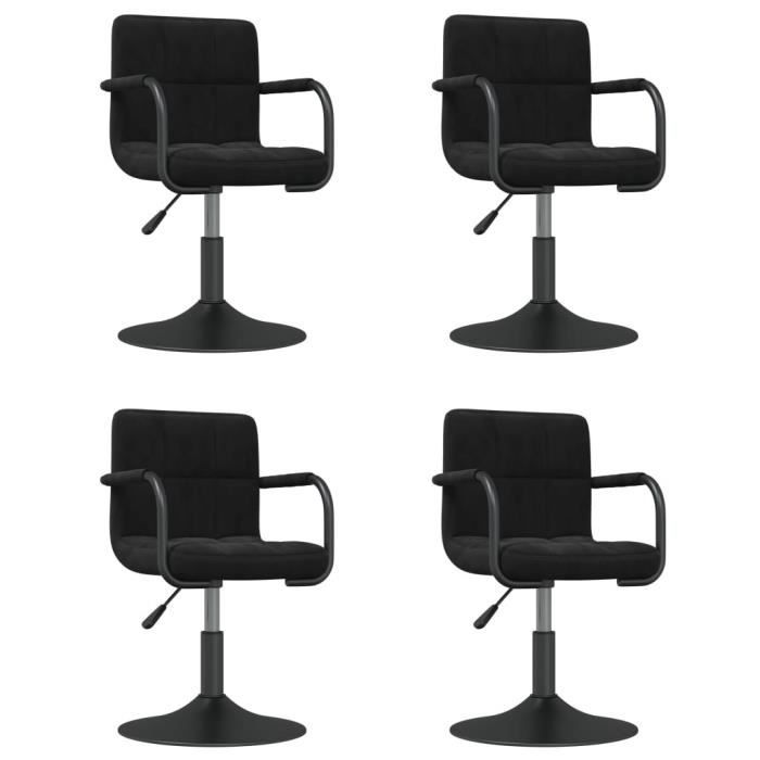 VidaXL Chaises pivotantes de salle à manger 4 pcs Noir Velours 3087916