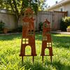 2 Peças Farol Enferrujado Estacas de Jardim Metal Plano Farol Estacas de Arte para Quintal Decoração Costeira Externa para Quintal Gramado Canteiro de Flores