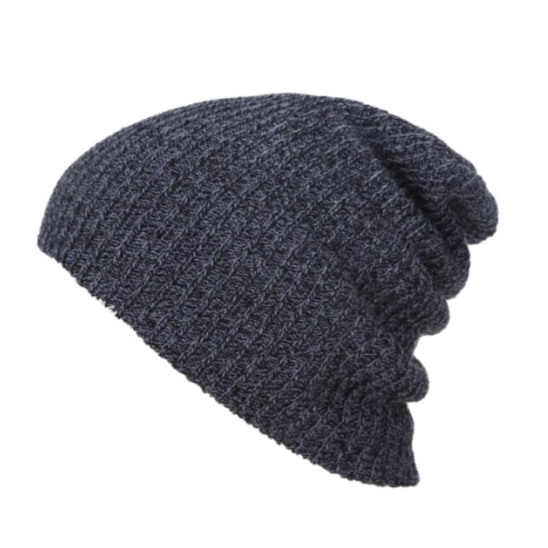 Hip Hop Knitted Hat Women's Winter Warm Casual Acrylic Slouchy Hat Crochet Ski Beanie Hat Female Soft Baggy Skullies Beanies Men