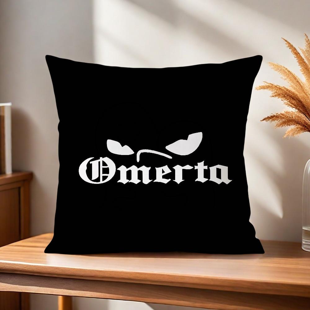 1Pc Omerta Silent Law Mafia Style Pillow Cover, Polyester, 2-Sided 2D Print, Cool Living Room Bedroom Sofa Decor, Cultural Memor