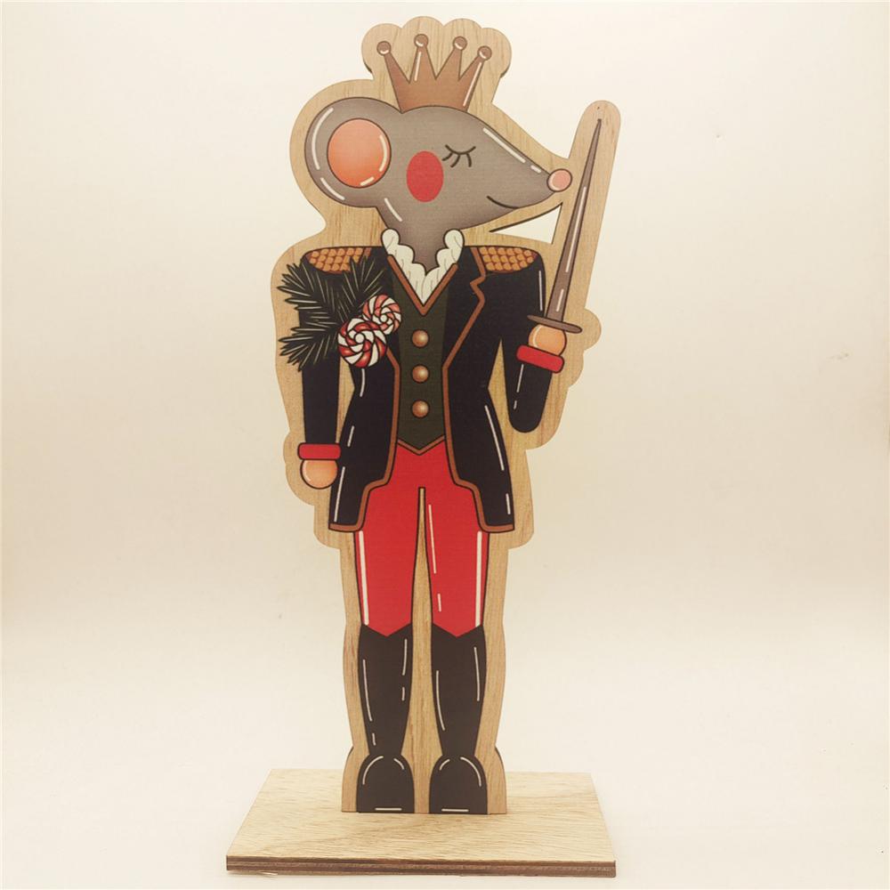 Christmas Wooden Ornaments Home Nutcracker Mouse King Holiday Decorations Shopping Mall Window Crafts Ornaments